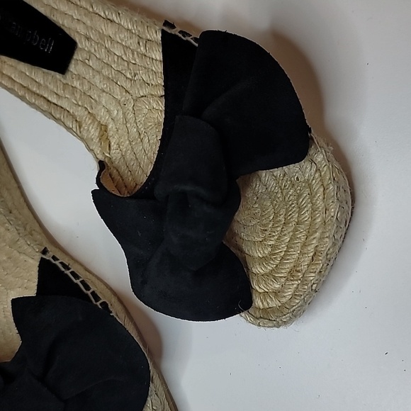 JEFFREY CAMPBELL Suede Bow Tie Slip On Sandals Flats Slippers Espridelles - Picture 2 of 7